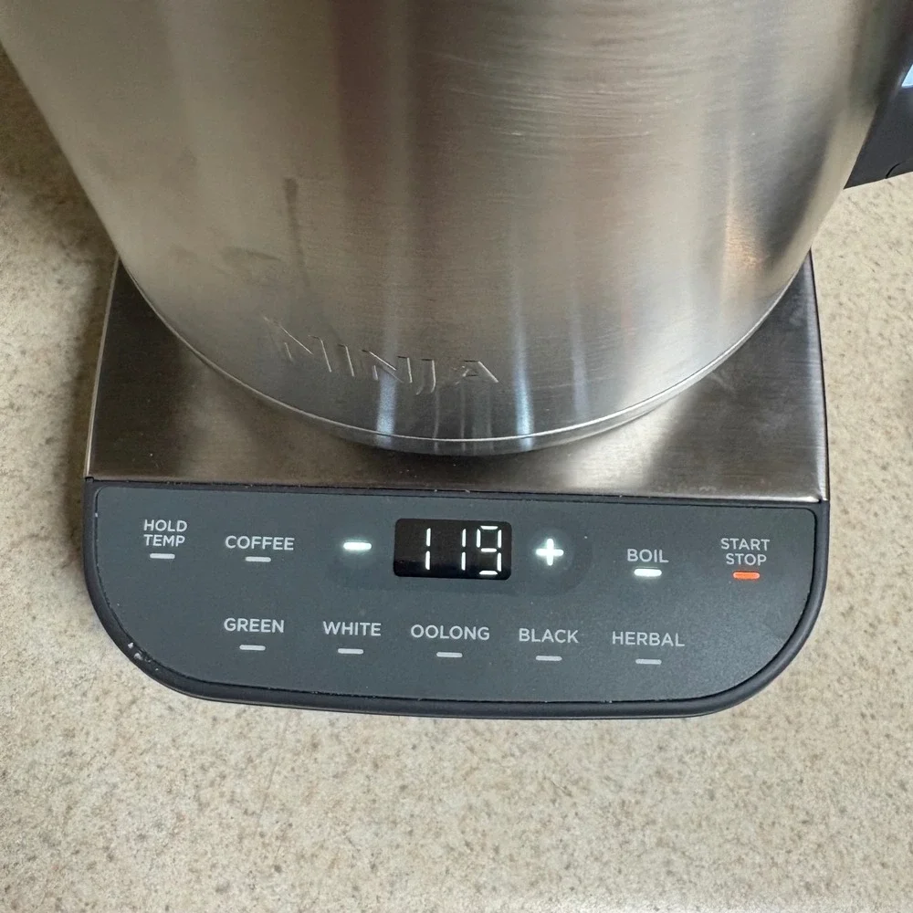 Ninja Precision Temperature Electric Kettle KT200 Silver Stainless Steel